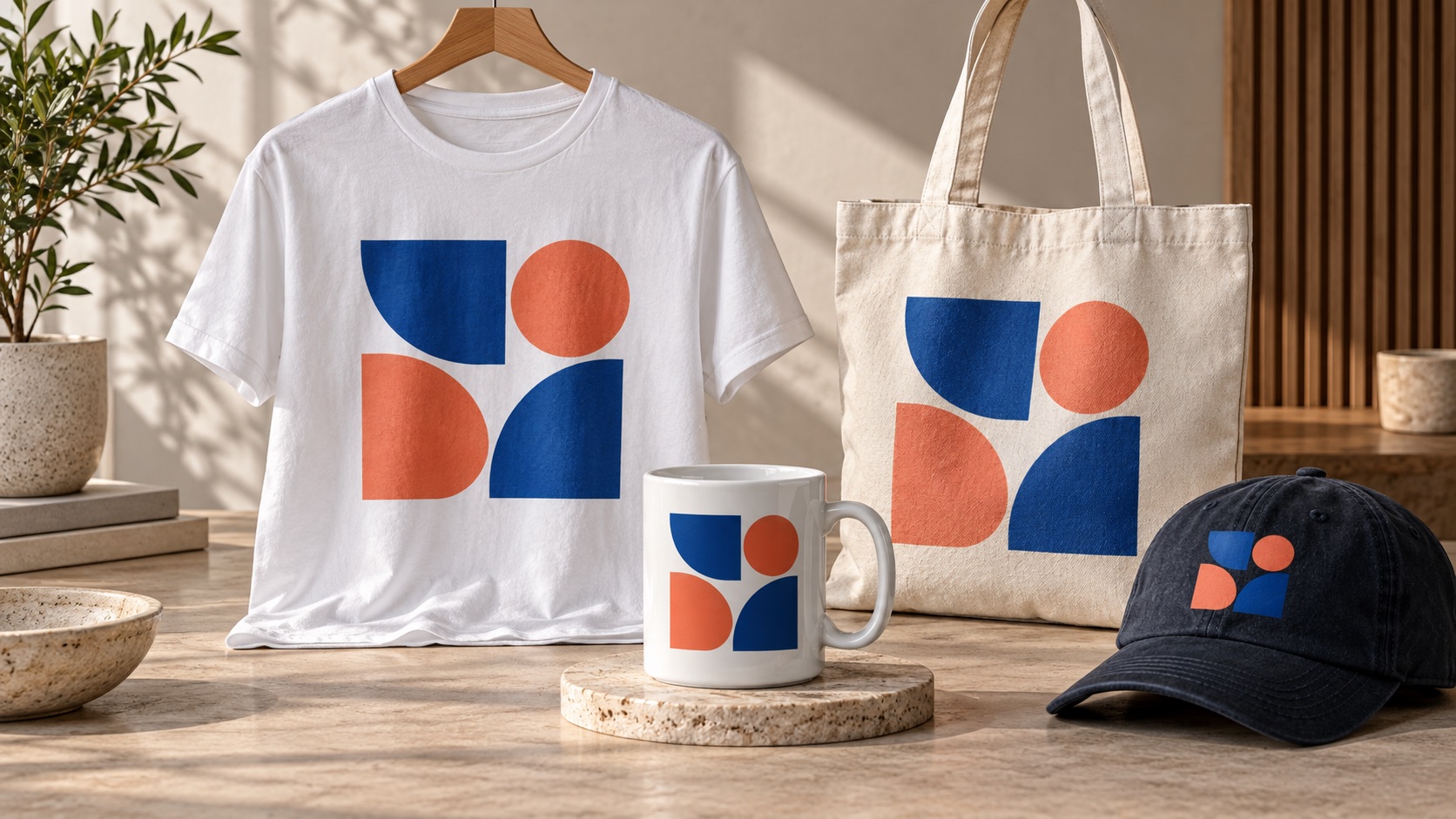 Gestaltete T-Shirts, Tasse, Stofftasche und Kappe