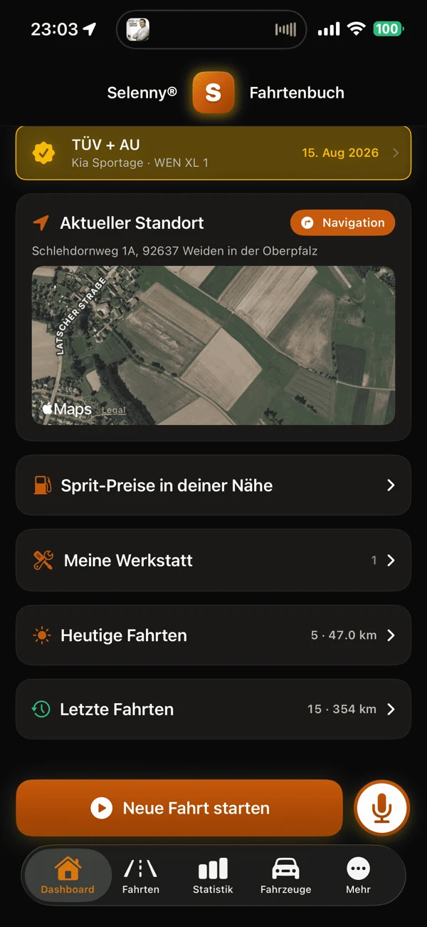 Selenny® Fahrtenbuch: Routenplanung und Navigation